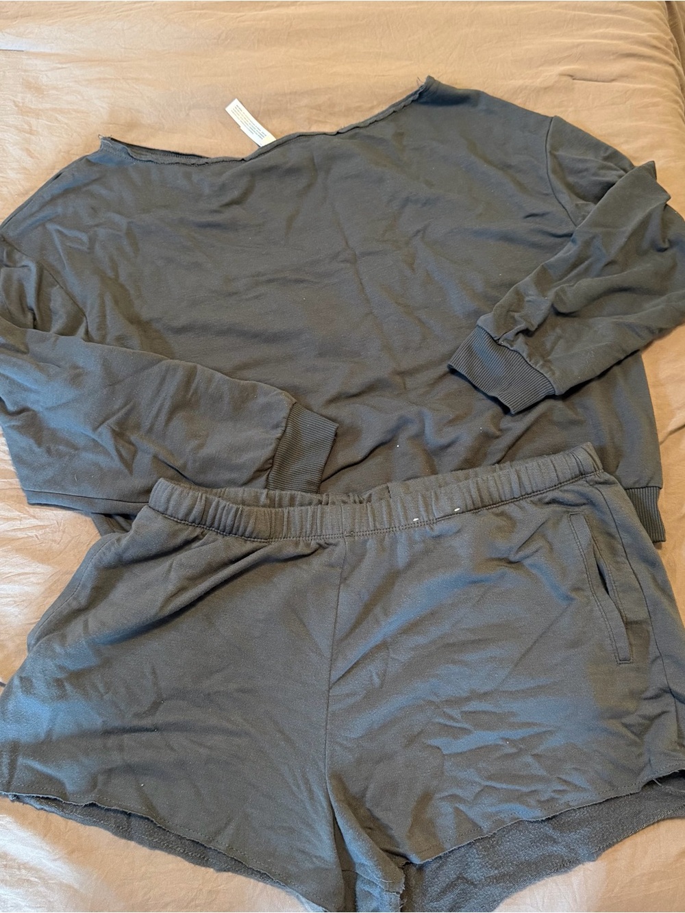 Casual Two-Piece Lounge Set in Charcoal